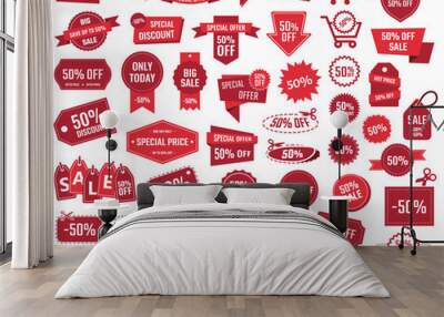 special offer 50% percent, sale banners and coupons, 50 percent off discount Wall mural