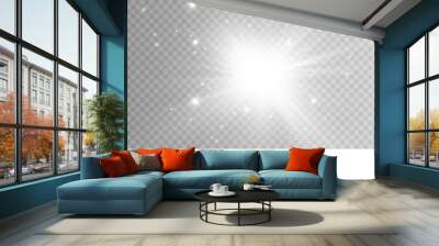 Glow light effect. Star burst with sparkles.Sun. Wall mural