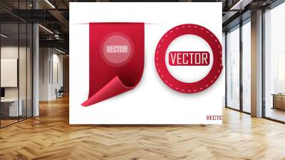 Special offer banners isolated on white. Round badges. Offer tags. Vector illustration Wall mural