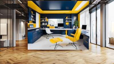 minimalist interior design style futuristic home office sleek furniture state of the art technology Wall mural