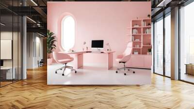 minimalist interior design style futuristic home office sleek furniture state of the art technology Wall mural