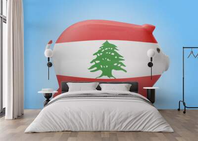 Piggy bank with the flag of Lebanon .(series) Wall mural