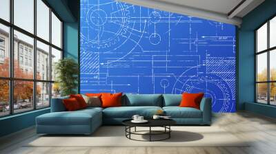 Blueprint Wall mural