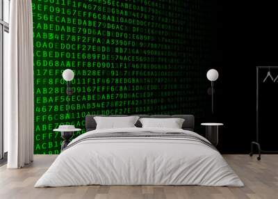 Fading Hexadecimal Background Wall mural