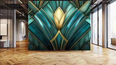 Art deco style panorama background Wall mural