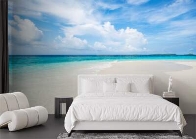 Beautiful beach with white sand and turquoise water Wall mural