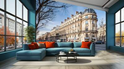 Boulevard Haussmann in Paris, Frankreich Wall mural