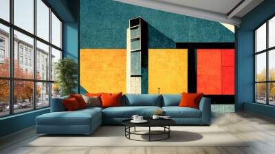 Colorful patterns in Bauhaus art style Wall mural