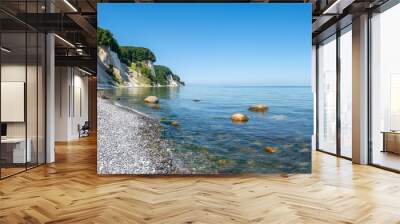 Panorama of the chalk cliffs on Rügen (Ruegen) island, Baltic sea, Mecklenburg-Vorpommern, Germany Wall mural