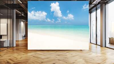 White sandy beach with turquoise sea Wall mural