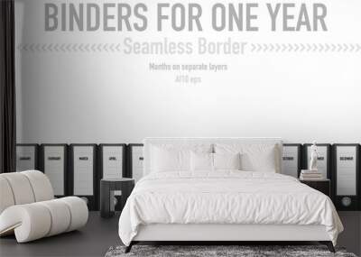 Binders for one year seamless vector border Wall mural