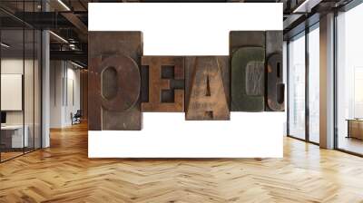 peace, word written in vintage printing blocks Wall mural