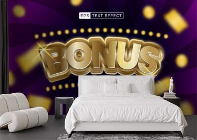 Editable text effect, bonus roulette casino game 3d style template Wall mural