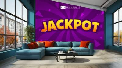 Jackpot 3d editable text effect. Roulette game Wall mural