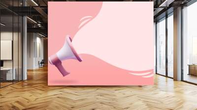 megaphone with speech bubble 3d illustration Wall mural