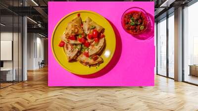 Colorful Mexican Cheese Quesadillas Wall mural