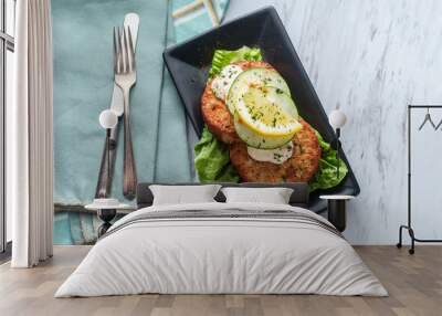 Crab Cakes Tartar Sauce Wall mural