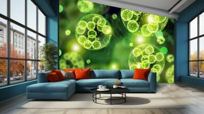 Green Algae Cells 3D Illustration Wall mural