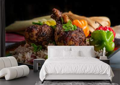 Jamaican Jerk Chicken Legs Wall mural