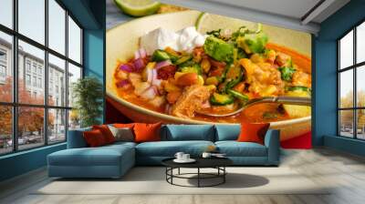 Mexican Chicken Tortilla Soup Wall mural