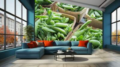 Organic Snap Peas Baskets Wall mural