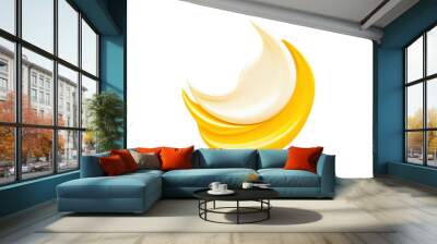 A vibrant yellow illustration featuring textured paint, showcasing a creative and dynamic design isolated on transparent background cutout png Wall mural