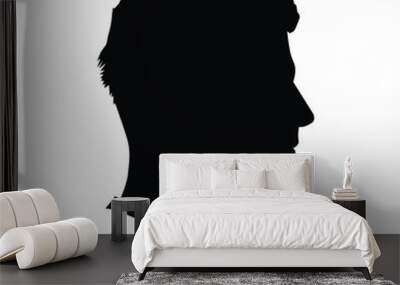 Young man head silhouette, vector Wall mural