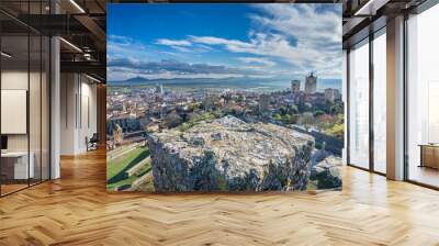 Panoramic view of the medieval town of Trujillo at dusk Wall mural