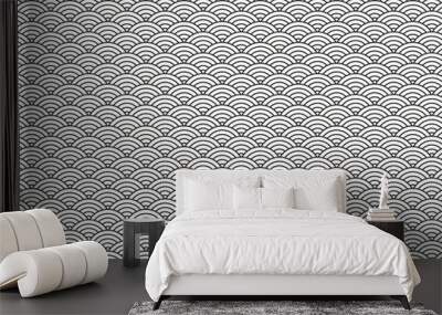 japanese wave pattern design Wall mural