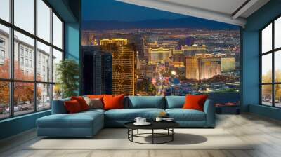 Aerial view of Las Vegas strip in Nevada Wall mural