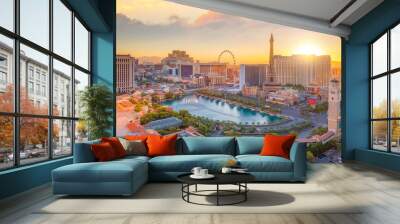 Aerial view of Las Vegas strip in Nevada Wall mural