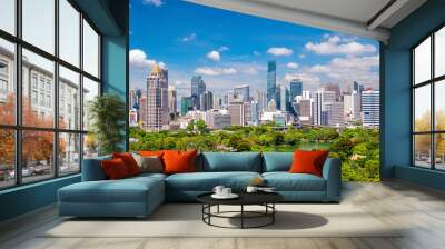 Bangkok city skyline from top view in Thailand Wall mural