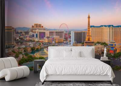 cityscape of Las Vegas from top view in Nevada, USA Wall mural