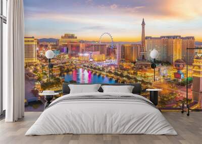 cityscape of Las Vegas from top view in Nevada, USA Wall mural