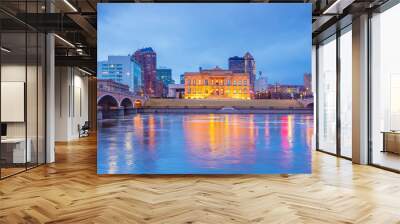 Des Moines Iowa skyline in USA Wall mural