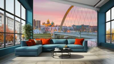 Des Moines Iowa skyline in USA Wall mural