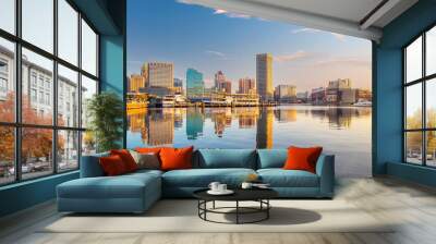 Downtown Baltimore city skyline , cityscape in Maryland USA Wall mural