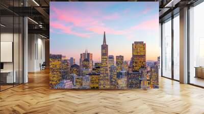 downtown city skyline san francisco cityscape in usa Wall mural