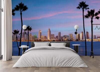 Downtown San Diego city skyline cityscape of USA Wall mural