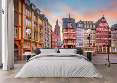 Frankfurt Old town square romerberg at twilight Wall mural