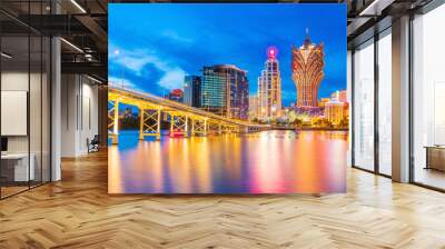 Macau, downtown city skyline, cityscape of China Wall mural