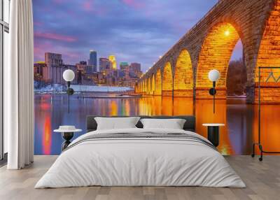 Minneapolis downtown city skyline  cityscape of Minnesota in USA Wall mural