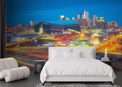 Minneapolis downtown skyline in Minnesota, USA Wall mural