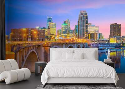 Minneapolis downtown skyline in Minnesota, USA Wall mural