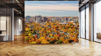 New Haven city downtown skyline cityscape of Connecticut, USA Wall mural