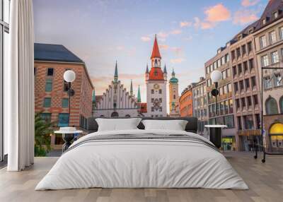 Old Town Hall at Marienplatz Square in Munich Wall mural