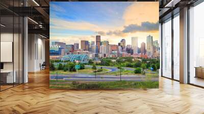 Panorama of Denver skyline at twilight. Wall mural