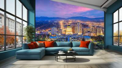 Salt Lake City skyline Utah at night Wall mural