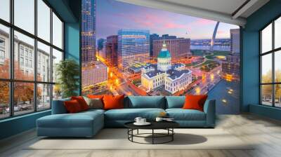 St. Louis downtown skyline at twilight Wall mural