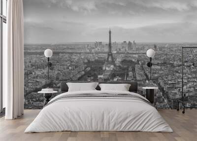 View of Paris skyline with Eiffel Tower Wall mural